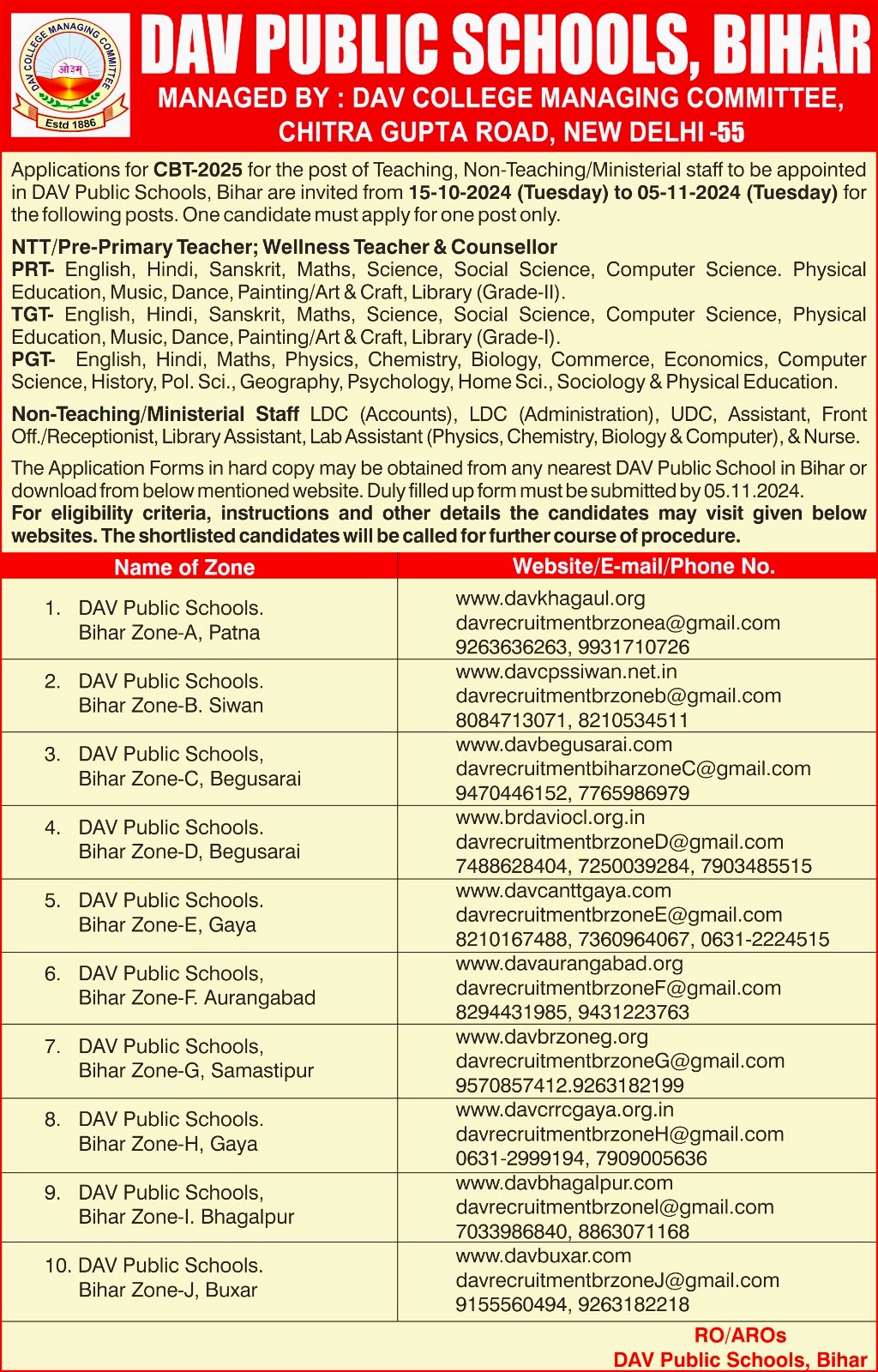 DAV RECRUITMENT